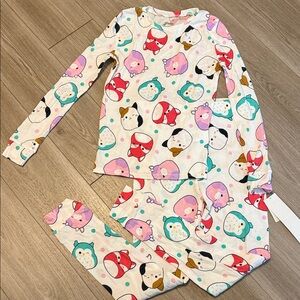 Squishmallows Multicolor Animal Print Kids Pajama Set